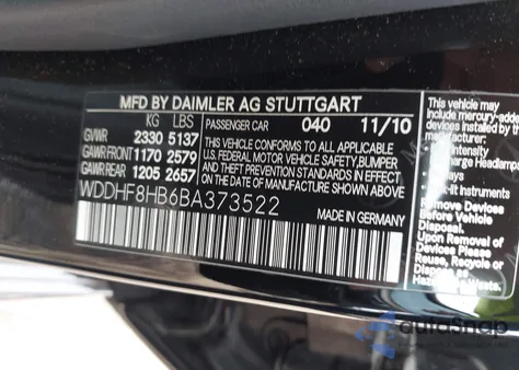 2011 Mercedes-Benz E 350 4Matic из США, поврежденный, VIN WDDHF8HB6BA373522